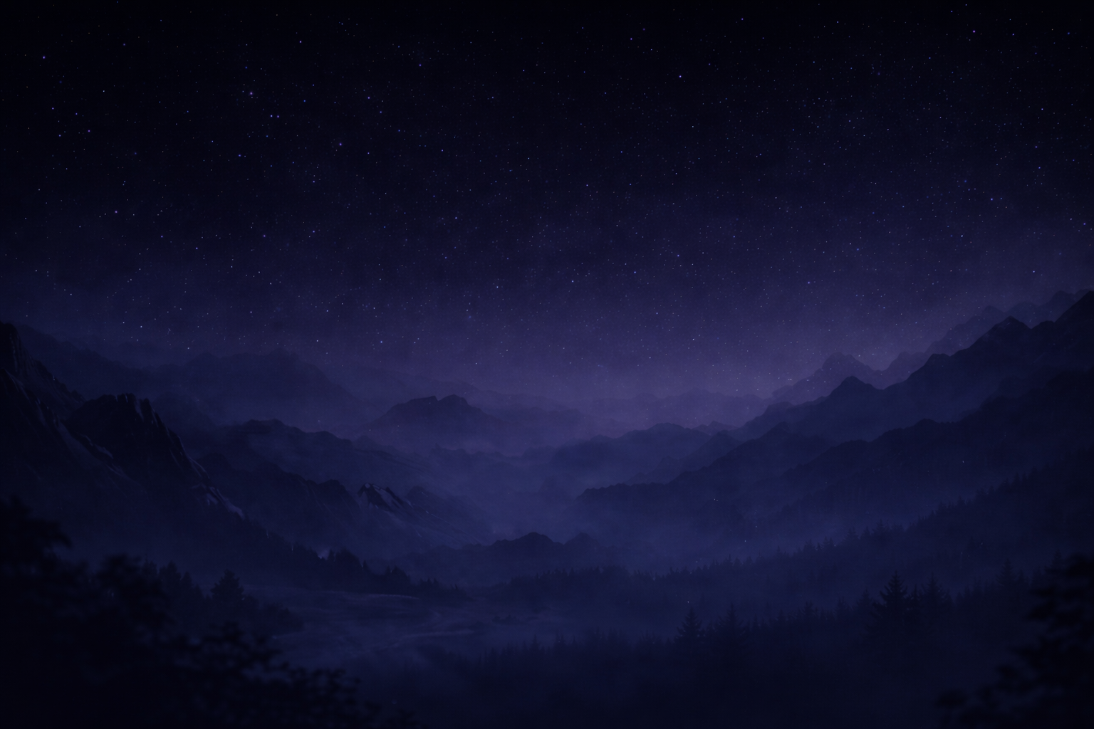 Night mountain background